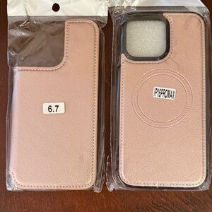 Pink Leather iPhone 16 Pro Max Case